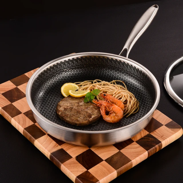 30 cm frying pans 304 stainless steel non stick honeycomb