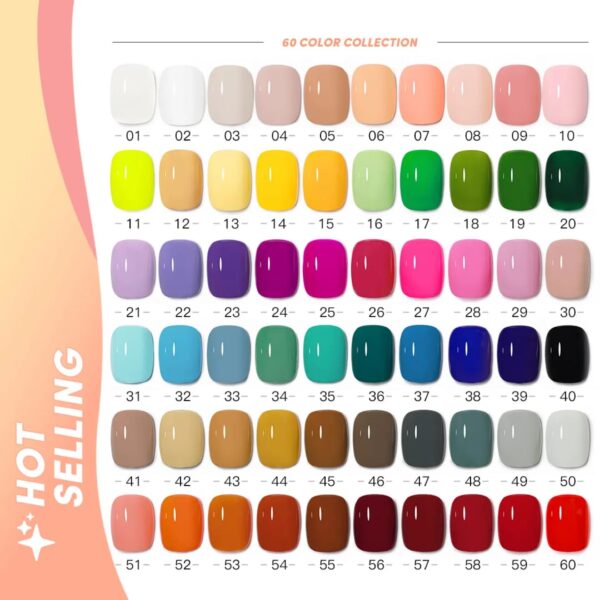 60 colors 15ml vegan gel polish